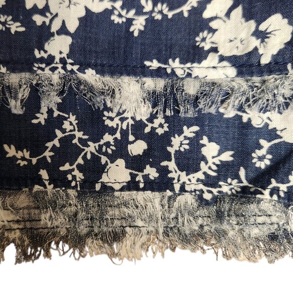 Cotton Bleu 3X Shorts Navy Blue & White Floral Print Elastic Waist Pockets NWT - Picture 4 of 6